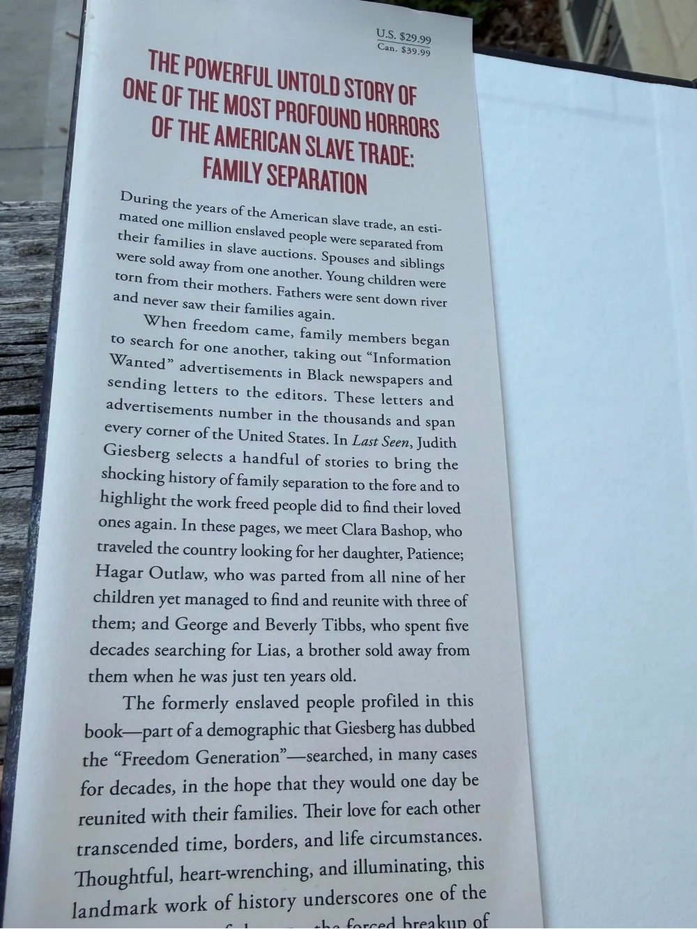 Book Hardcover Last Seen The Enduring Search by Formerly Enslaved People to find